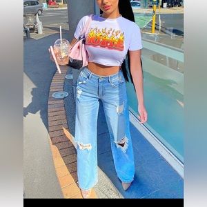 NWT Wide Leg Fashion Nova Jeans